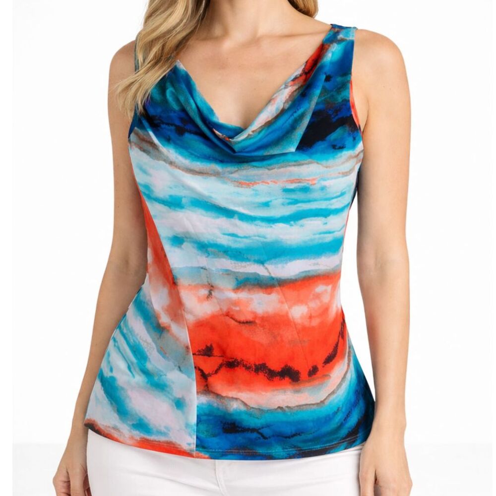 Worthington Cowl neck sleeveless women's blouse size Large